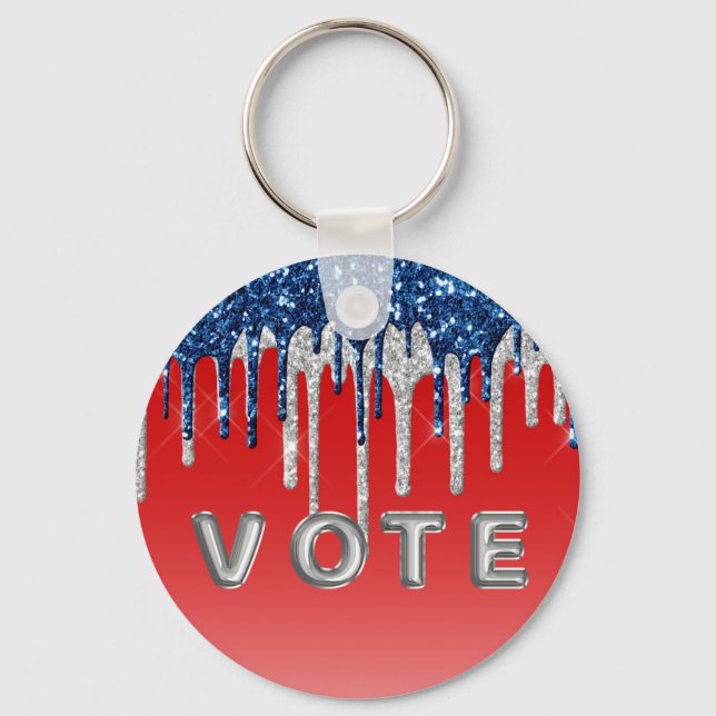 Chaveiro Americana Glitter Drip Vote (Verso)