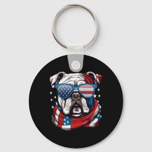Chaveiro Americano Buldogue Patriótico 4º De Julho Amantes