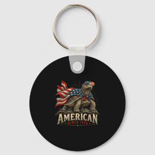 Chaveiro Americano desde 1776 tartaruga patriótica vintage