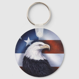 Chaveiro Americano Eagle e bandeira