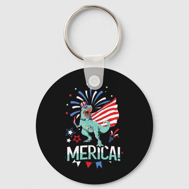 Chaveiro Amerisauro Rex American Flag Independence Day (Frente)