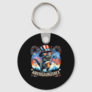 Chaveiro Amerisaurusrex American Flag Cute Dinosaur T-rex K