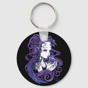 Chaveiro "Amethyst" da arte do anjo da bola de