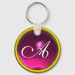 Chaveiro AMETIST MONOGRAM, cor-de-rosa amarelo