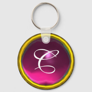 Chaveiro AMETIST MONOGRAM, cor-de-rosa amarelo