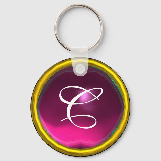Chaveiro AMETIST MONOGRAM, cor-de-rosa amarelo (Frente)