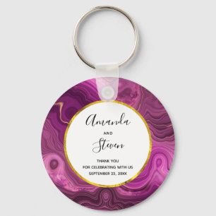 Chaveiro Ametista Roxo E Casamento De Ágata Dourado Obriga
