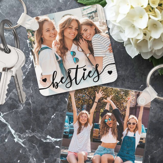 Chaveiro Amiga Melhor Foto Dupla Face (Double Sided Two Photo Best Friend Keychain)