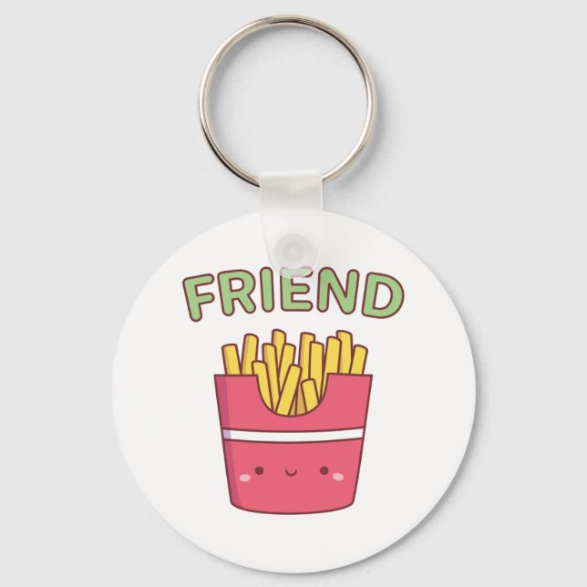 Chaveiro Amigo Kawaii Fries Doodle Correspondendo melhor am (Frente)