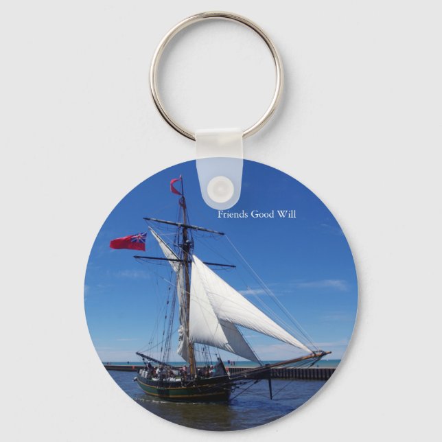 Chaveiro Amigos, boa vontade, corrente chave (Frente)