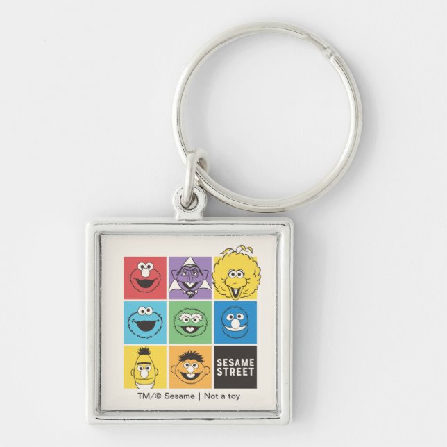 Chaveiro Amigos da Rua Sésamo | Blocos de Cor (Frente)