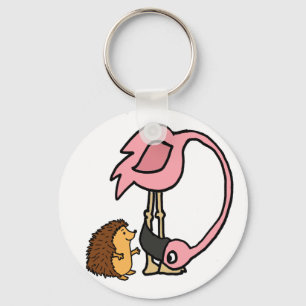 Chaveiro Amigos de jardinagem engraçados do flamingo e do