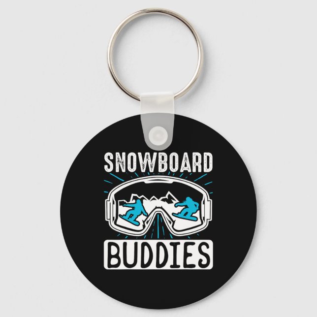 Chaveiro Amigos do Snowboard Snowboard Snowboard (Frente)