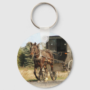 Chaveiro Amish Horse e Buggy