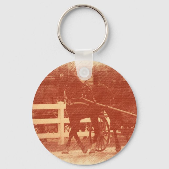 Chaveiro Amish Horse e Buggy Sepia (Frente)