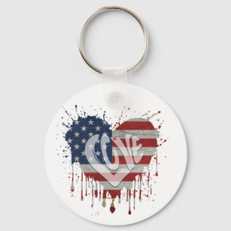 Chaveiro Amo a Bandeira Americana