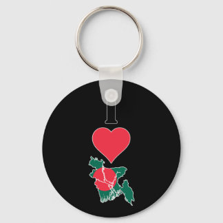 Chaveiro Amo Bangladesh Vertical Heart Country Flag Map