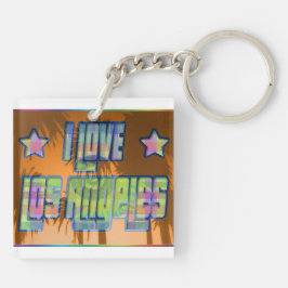 Chaveiro Amo Los Angeles Belo Sunset Keychai Laranja