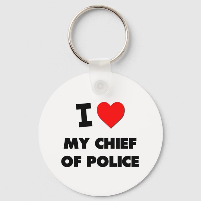 Chaveiro Amo O Meu Chefe De Polícia (Frente)