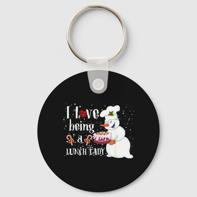 Chaveiro Amo Ser Uma Senhora Do Almoço Boneco De Neve Natal (Frente)