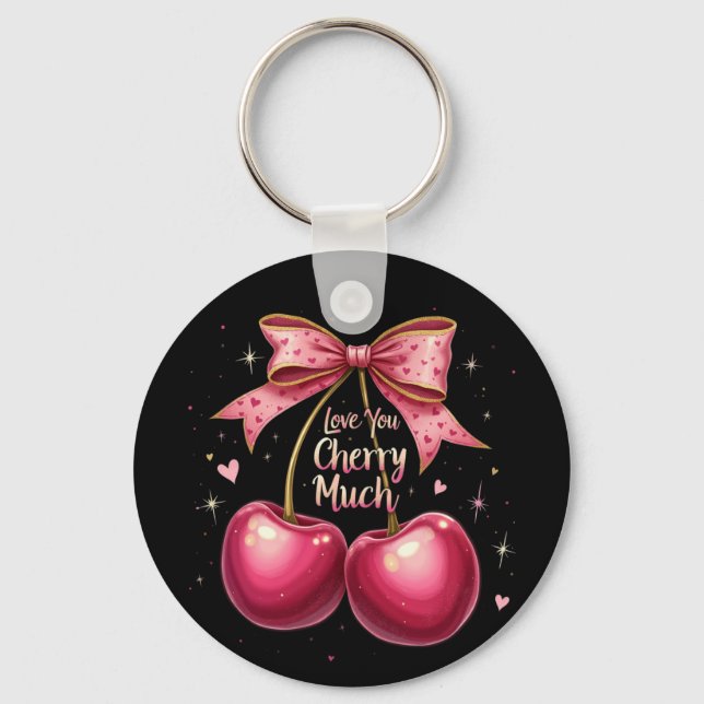 Chaveiro Amo-te a cereja de um Namorados doce e engraçado (Frente)