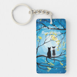 Chaveiro Amo-Te À Lua E Ao Gato De Trás