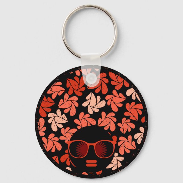 Chaveiro Amor Afro Vermelho Coral Almofada (Frente)