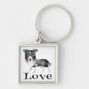 Chaveiro Amor Border Collie Cachorro Filhote Pingente