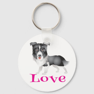 Chaveiro Amor Border Collie Cachorro Filhote Pingente