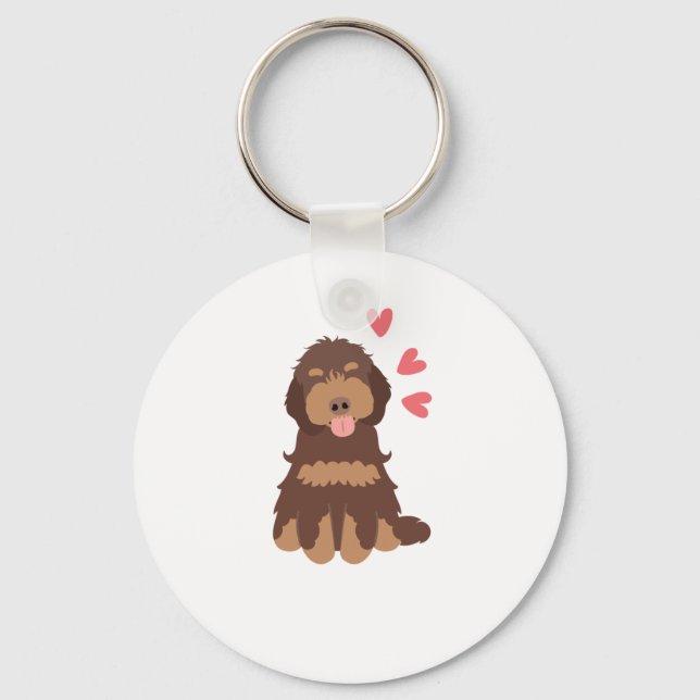 Chaveiro Amor Chocolate Fantasma Cockapoo Cão Cavapoo (Frente)
