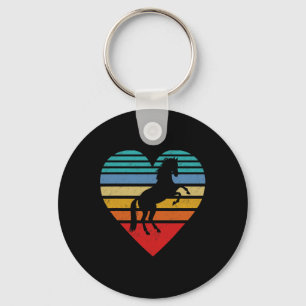 Chaveiro Amor com Animais do Coração de Cavalo Retro