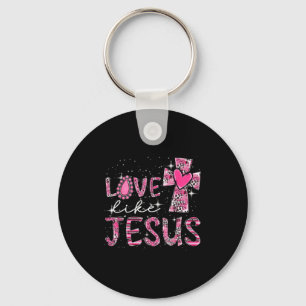 Chaveiro Amor Como Jesus Leopardo Ocidental Cruz Dia dos Na