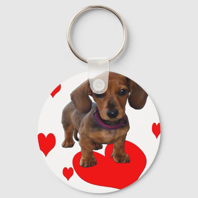 Chaveiro Amor (Corações) Dachsies - Dachshund (Frente)