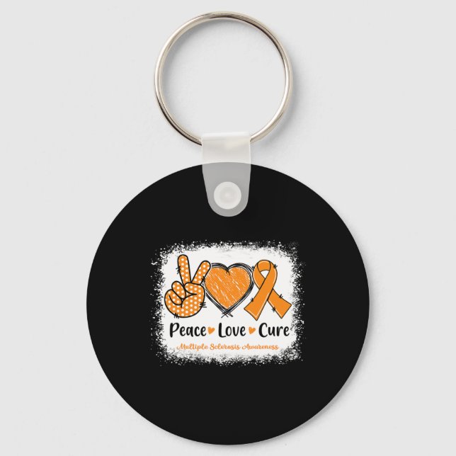 Chaveiro Amor Cura Múltipla Esclerose Ms Consciência Laranj (Frente)