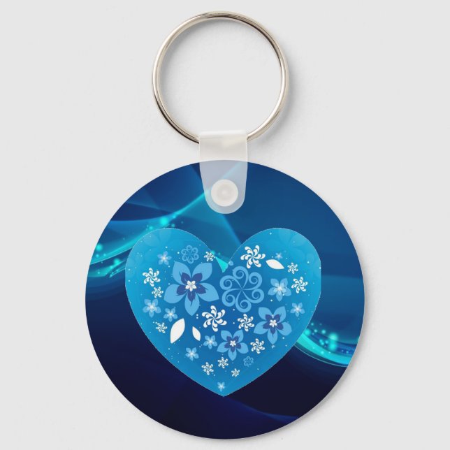 Chaveiro Amor de coração azul (Frente)