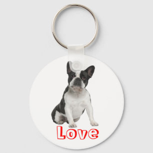 Chaveiro Amor de Filhote de Bulldogue Francês em Porta-Chav