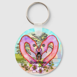 Chaveiro Amor de Flamingo