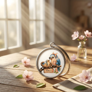 Chaveiro Amor de Mãe Pássaro – Filhotes no Ninho