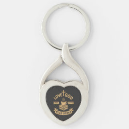 Chaveiro Amor Deus Beba Café Lê Livros Cristão