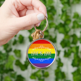 Chaveiro Amor é Amor Arco-íris LGBTQ Pulseira de Chaves Org