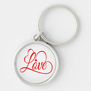 Chaveiro Amor E Corações Casamento Vermelho & Branco