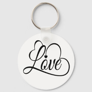 Chaveiro Amor E Corações Preto E Branco