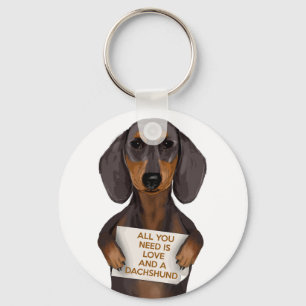 Chaveiro Amor e Dachshund