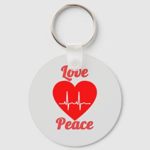 Chaveiro Amor e Paz Coração de Corações de Arte de Palavras
