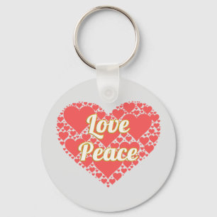 Chaveiro Amor e Paz Coração de Corações de Arte de Palavras