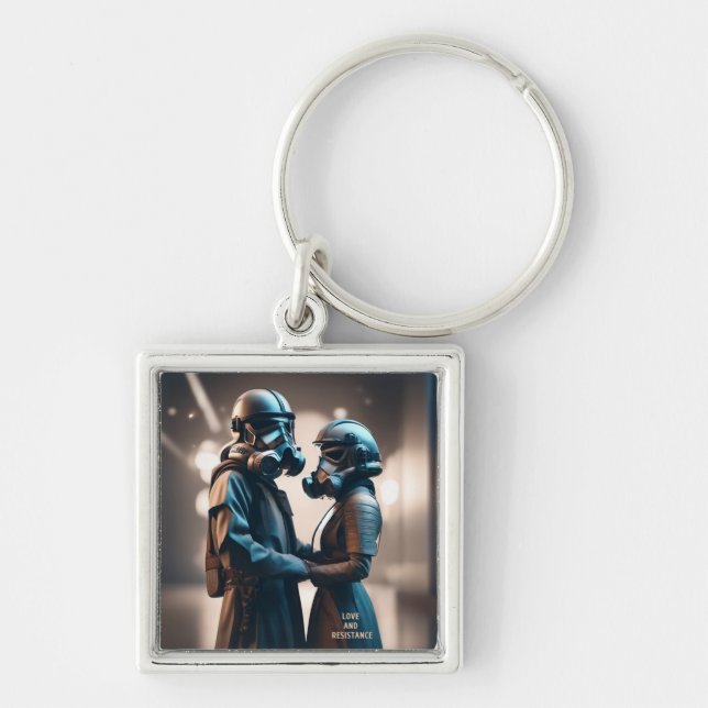 Chaveiro AMOR E RESISTÊNCIA Cine-escopo 2 Metal Premium (Frente)