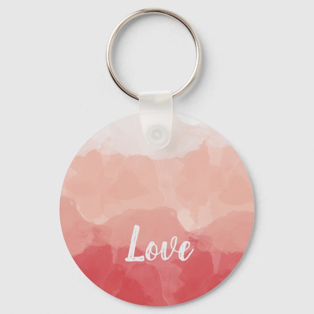 Chaveiro Amor em Aquarela Rosa (Frente)