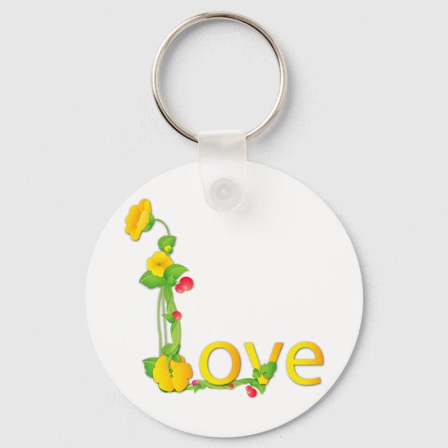 Chaveiro Amor em Flores Amarelas (Frente)