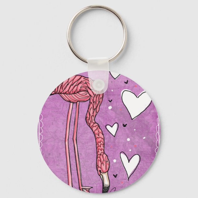 Chaveiro amor flamingo (Frente)