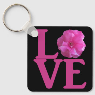 Chaveiro Amor Flor Rosa Clássica